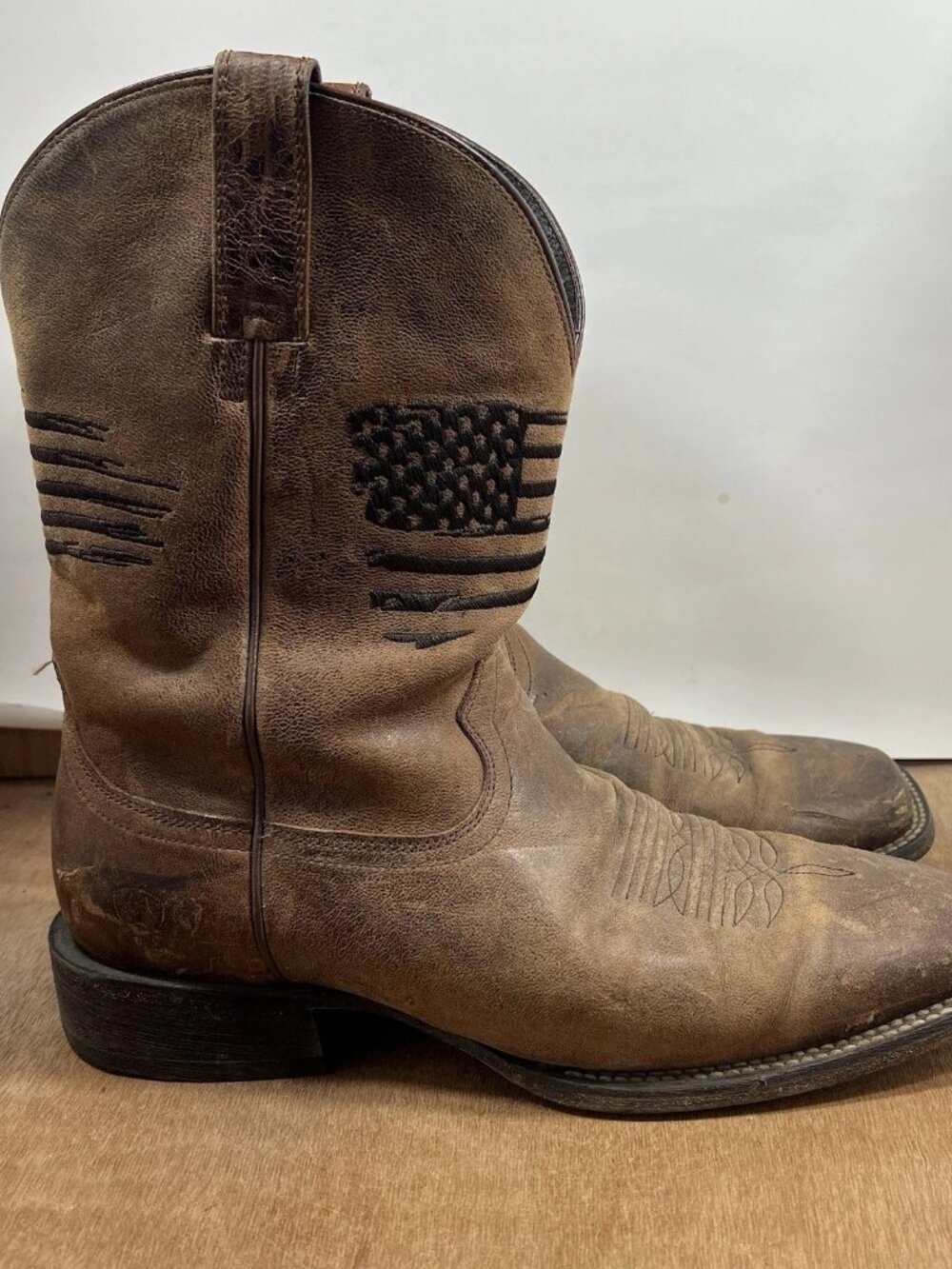 Ariat Circuit Patriot Western Boot Weathered Tan 10029699 Men Size 12 EE Wide